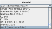 Material-Auswahlliste