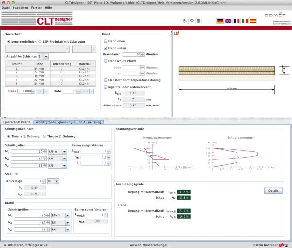 BSP-Platte 1D – Schnittgrößen