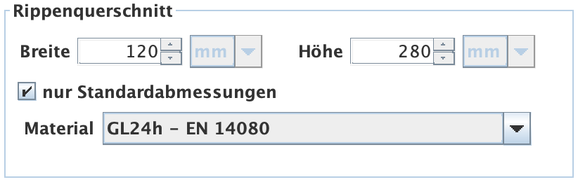 Eingabe - Rippenquerschnitt