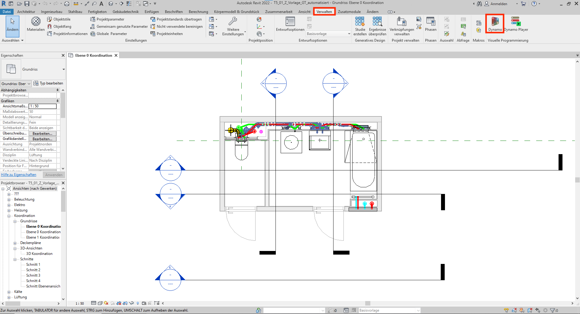 BIM-Modell in Autodesk® Revit® geöffnet